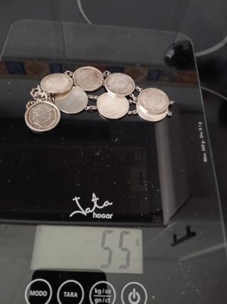 Pulsera monedas Isabel II 1868 Plata