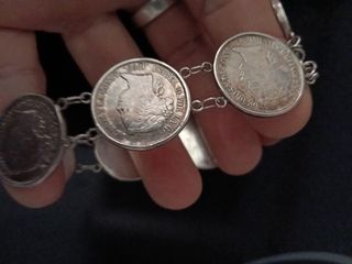 Pulsera monedas Isabel II 1868 Plata