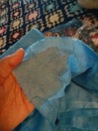 Retal tela azul para cortinas