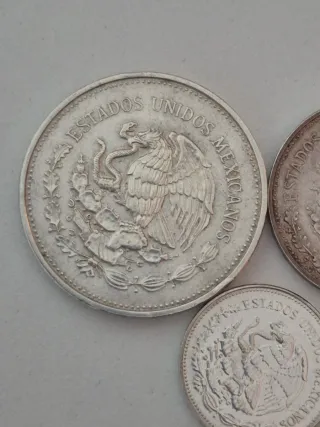 55 g plata 720 mexico 3 Monedas Mundial 86