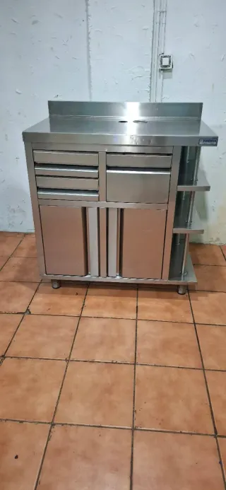 Mueble cafetero acero inoxidable