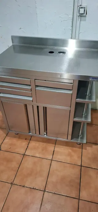 Mueble cafetero acero inoxidable