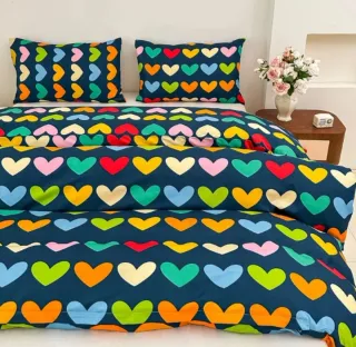 Juego de Cama Corazones 3 Piezas 140x200 cm