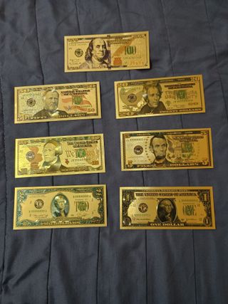 DOLLARI U.S.A. SERIE 7 PZ LAMINA D'ORO COL.2