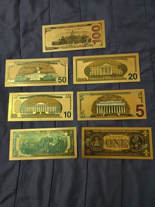 DOLLARI U.S.A. SERIE 7 PZ LAMINA D'ORO COL.2