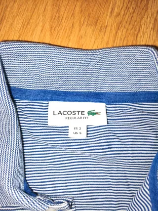 Camiseta Lacoste Rayas Azul Talla S