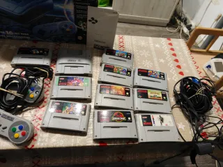 Super Nintendo con caja y 11 juegos