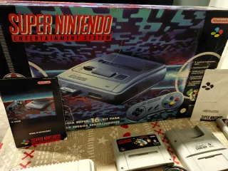 Super Nintendo con caja y 11 juegos