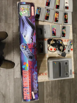 Super Nintendo con caja y 11 juegos