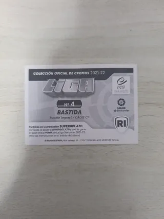 Cromo Bastida Panini LaLiga Este 2021-22