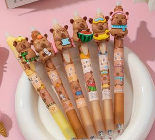 6 Bolígrafos Gel capybara