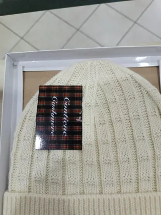 Berretto uomo color panna Cashmere