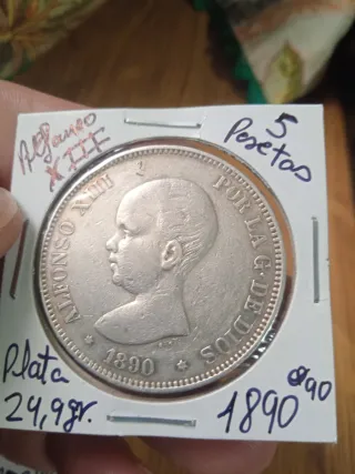 Lote 5 Monedas Plata Antigua( España)