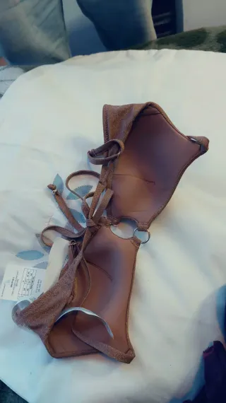 Top bikini Calzedonia marrón brillante