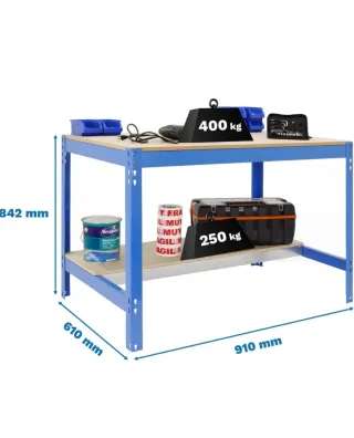 2 Mesas de Taller Metálicas y Madera