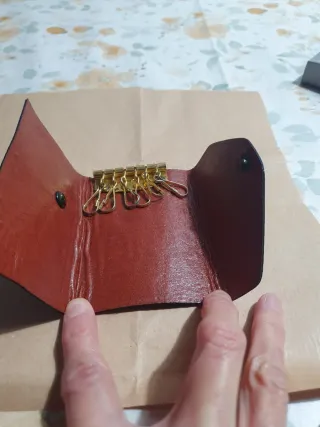 Set portafoglio e portachiavi uomo pelle