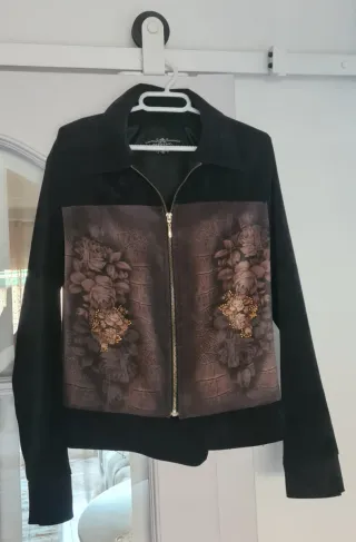 Chaqueta de velur mujer floral. 36-38