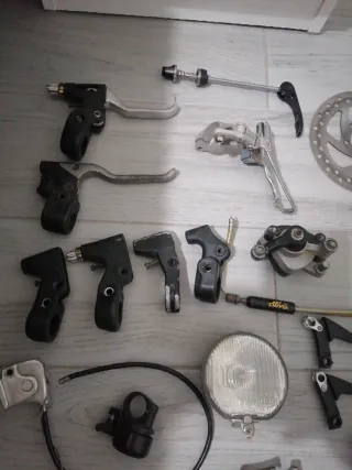 Lote Piezas Bicicleta: Frenos, Manetas, Disco, etc