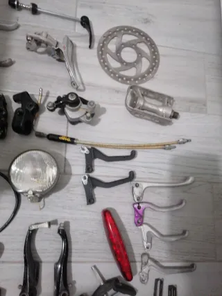 Lote Piezas Bicicleta: Frenos, Manetas, Disco, etc