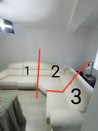 Sofá modular beige tela