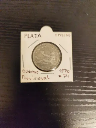 Pesetas 1870 *74 Gobierno Provisional (Plata)