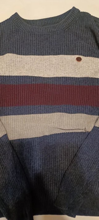 Jersey de rayas azul y gris