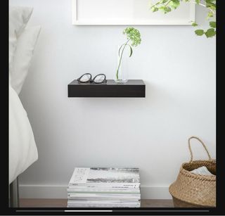 Mesita de noche Ikea negra madera