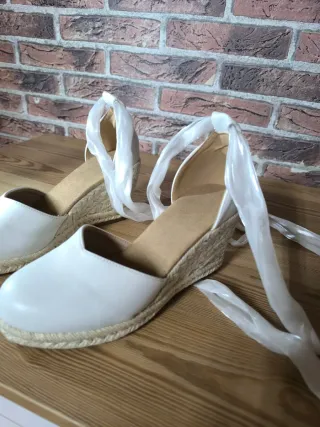 Zapatillas Esparto Mujer Blancas