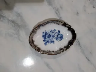 Porta bonbon porcellana fiori blu