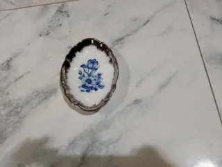 Porta bonbon porcellana fiori blu