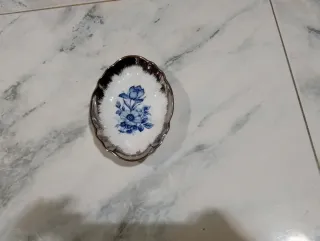 Porta bonbon porcellana fiori blu