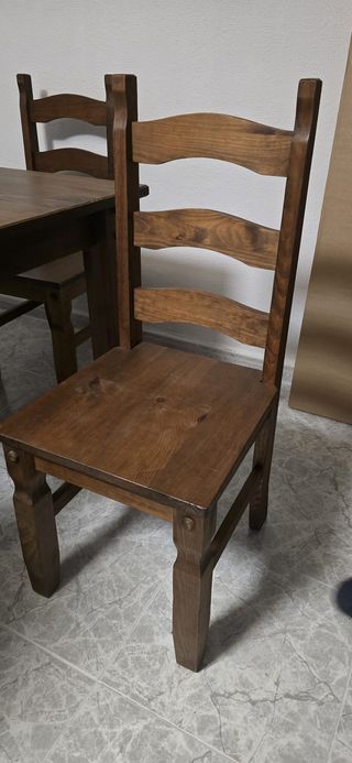 Mesa y 2 Sillas Madera Maciza