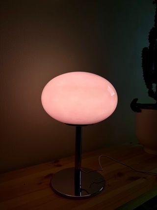 Lámpara rosa cristal Mid Century