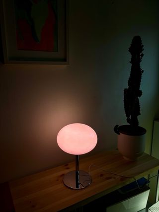 Lámpara rosa cristal Mid Century