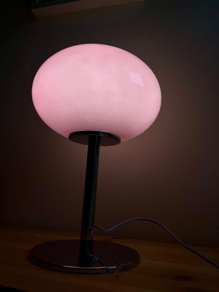 Lámpara rosa cristal Mid Century