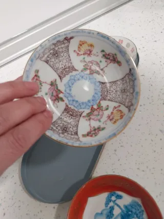 Bandeja con 3 cuencos decorados