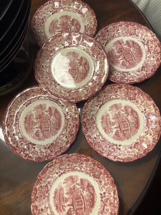 6 Platos Postre La Cartuja de Sevilla Rosa