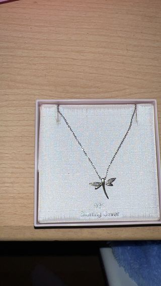 Collar de plata con colgante de libélula