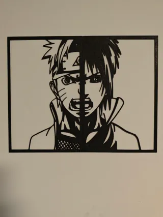 Cuadro de Naruto y Sasuke Anime