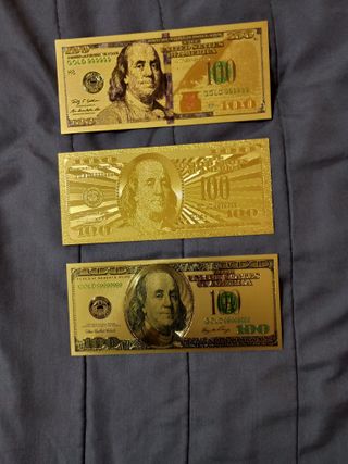 3 x 100 DOLLARI U.S.A. LAMINA D'ORO