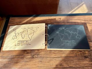 Álbum de fotos madera mapa My Travels