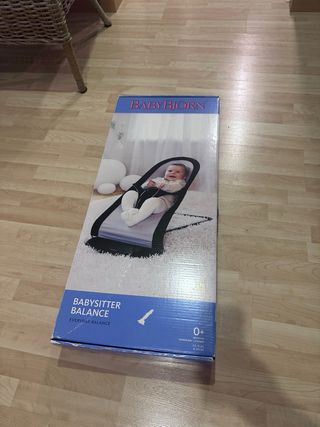 Hamaca Babybjörn black/sylver con funda estrellas