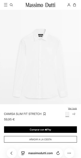 Camisa Massimo Dutti Slim Fit Talla S