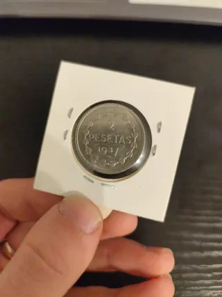 2 Pesetas Euzkadi 1937 ¡ESTADO S.C.! Pieza museo