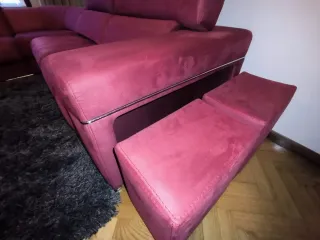 Sofá Rinconera Rojo/granate Microfibra.