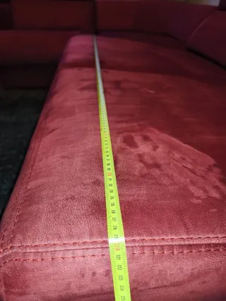 Sofá Rinconera Rojo/granate Microfibra.