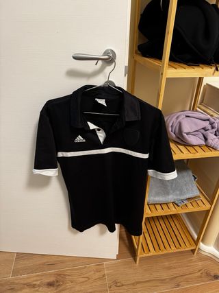Polo Adidas Tessuto Tecnico Nero Taglia S