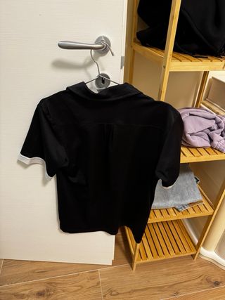 Polo Adidas Tessuto Tecnico Nero Taglia S