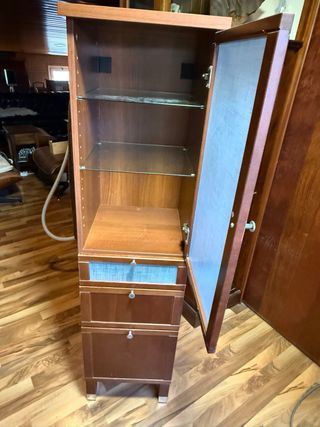 Mueble auxiliar madera y cristal