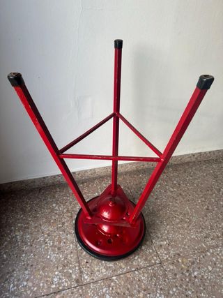 Taburete vintage regulable rojo y negro